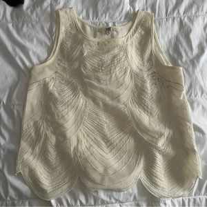 Cream beaded tank